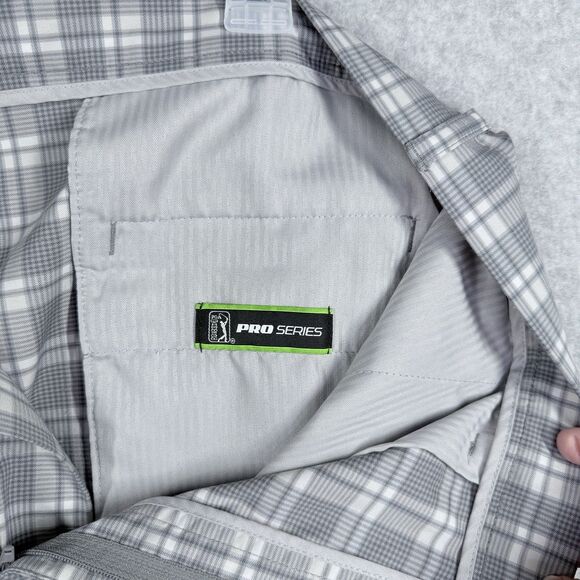 PGA Tour Pro Series Mens Size 38 Golf Casual Shorts White Gray Plaid Lightweight - Picture 7 of 10